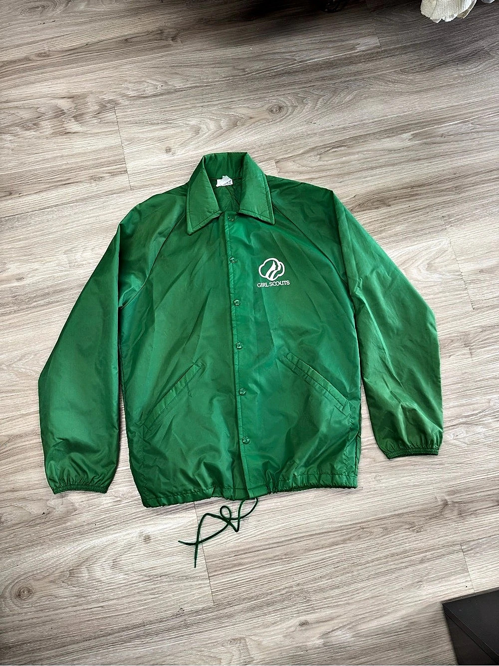 Vtg 80s 90s Girl Scout Patch Covered Windbreaker Coach Jacket 20+ Patches 1986